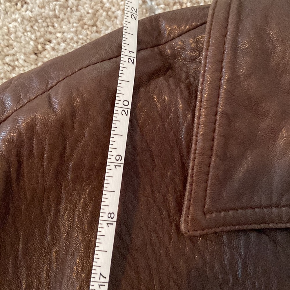 Ann Taylor leather bomber trucker jacket, vintage - Picture 13 of 13